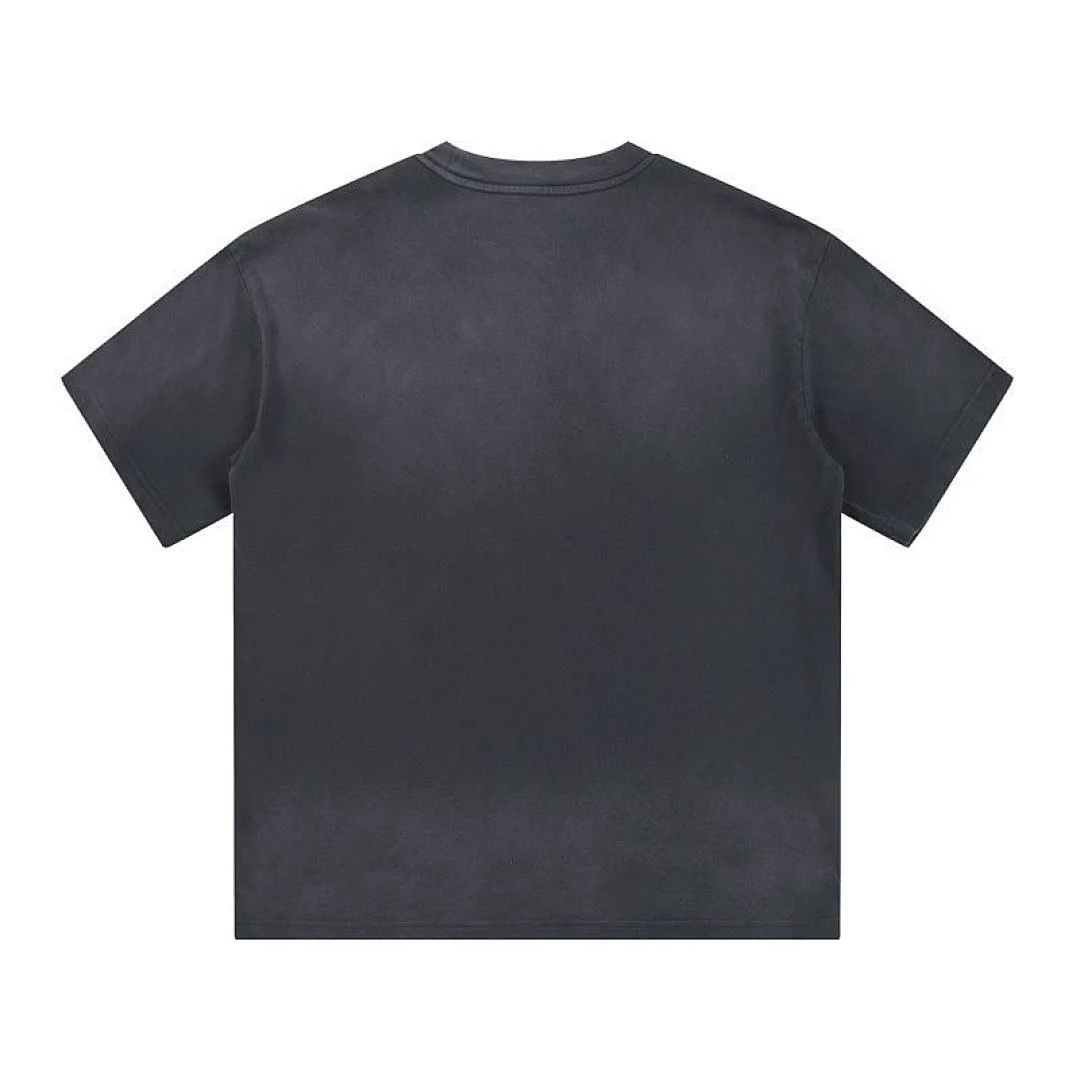 Gradient-wash relaxed crew-neck tee · X-243 · Black · Back · Base garment photograph