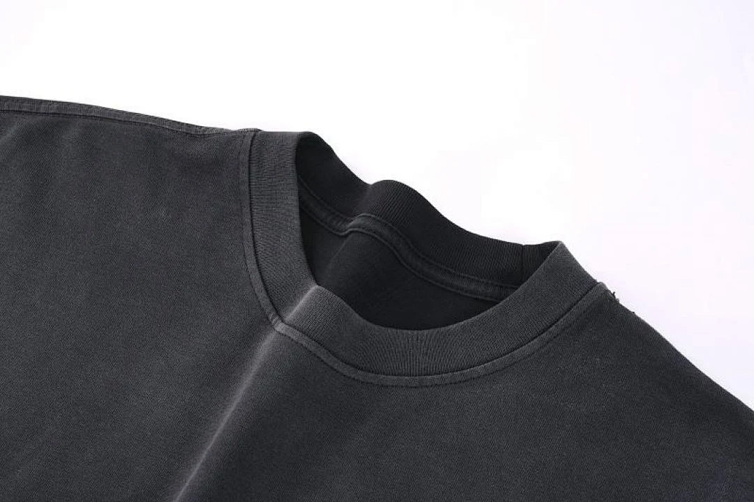 Gradient-wash relaxed crew-neck tee · X-243 · Black · Base garment photograph