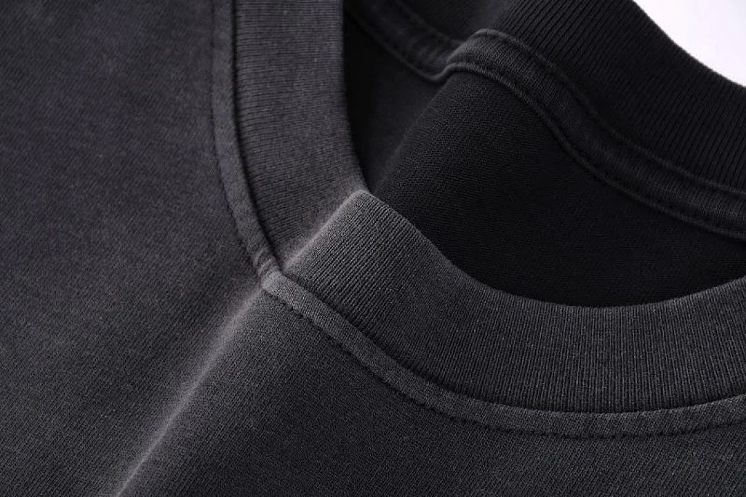 Gradient-wash relaxed crew-neck tee · X-243 · Black · Base garment photograph