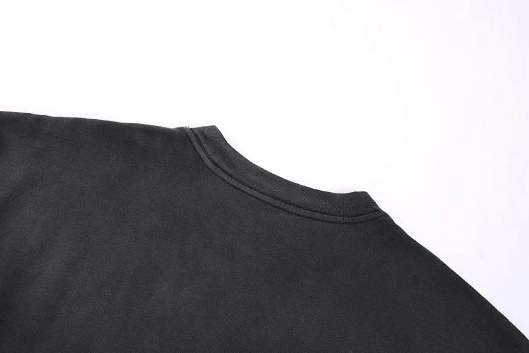 Gradient-wash relaxed crew-neck tee · X-243 · Black · Base garment photograph