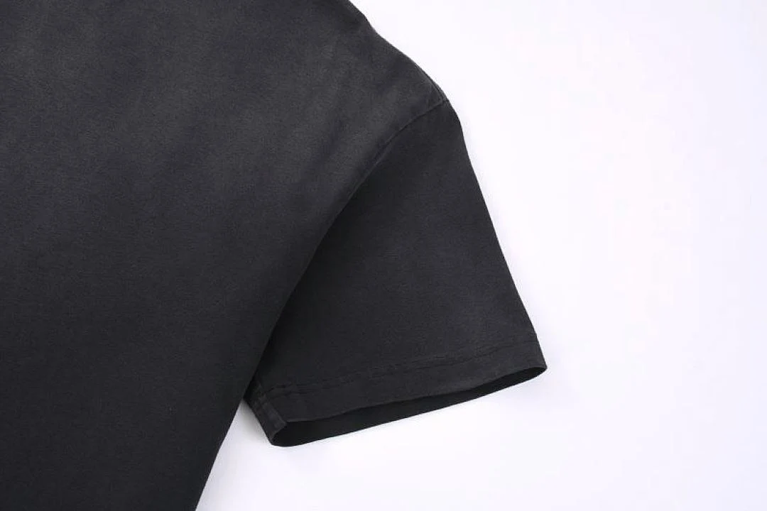 Gradient-wash relaxed crew-neck tee · X-243 · Black · Base garment photograph
