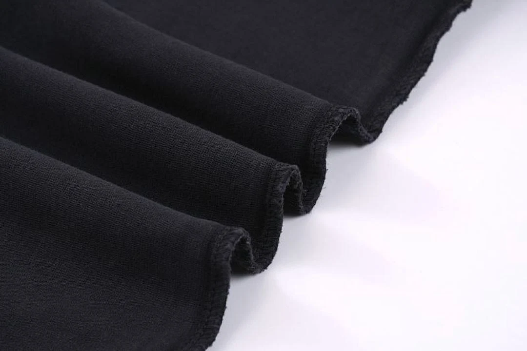 Gradient-wash relaxed crew-neck tee · X-243 · Black · Base garment photograph
