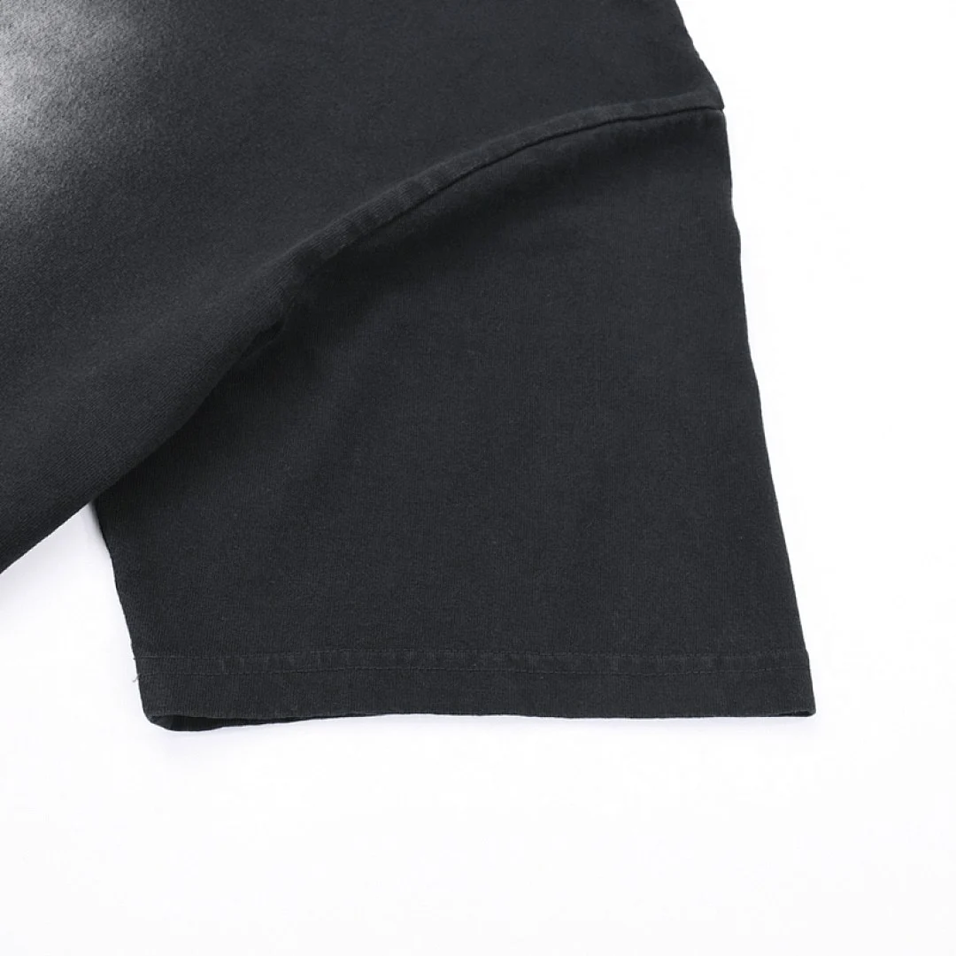 Panel-fade washed relaxed tee · X-26 · Black · Base garment photograph