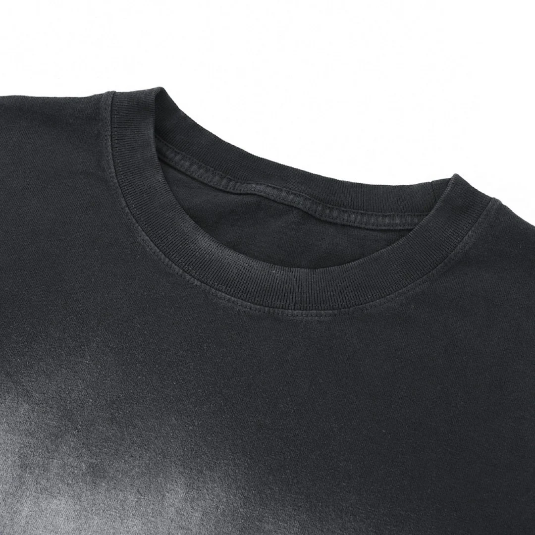 Panel-fade washed relaxed tee · X-26 · Black · Base garment photograph