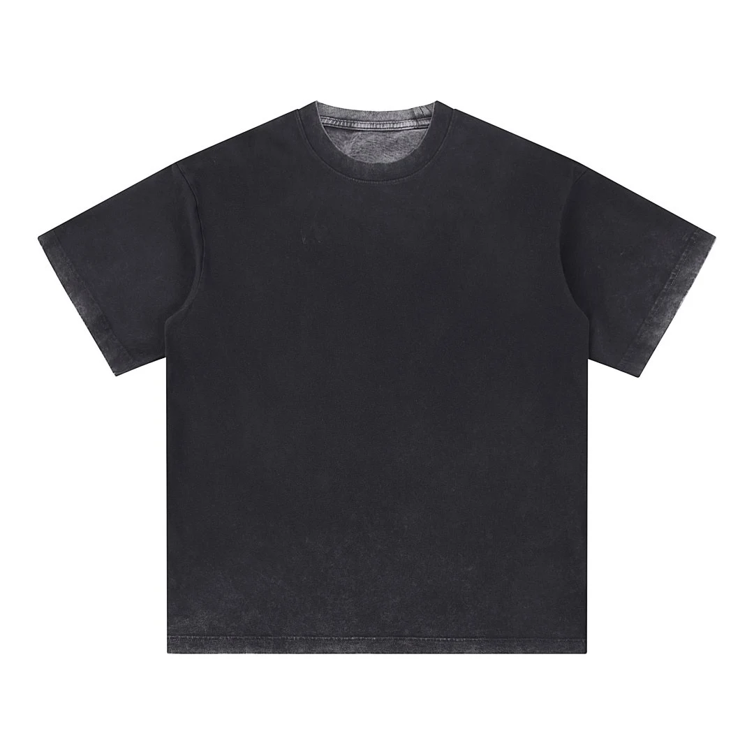 Faded crew-neck tee · X-27 · Black · Front · Base garment photograph