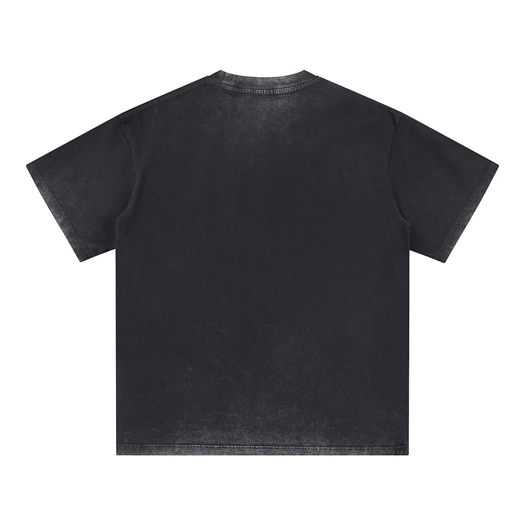 Faded crew-neck tee · X-27 · Black · Back · Base garment photograph