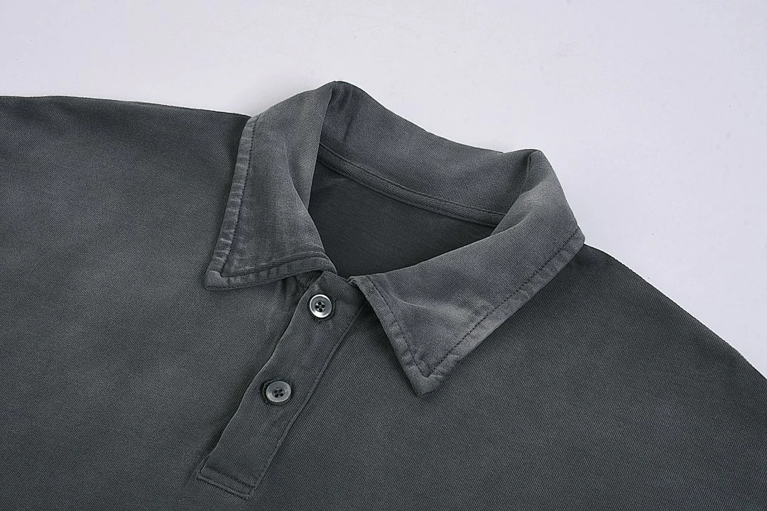 Gradient-wash relaxed polo shirt · X-31 · Dark grey · Base garment photograph