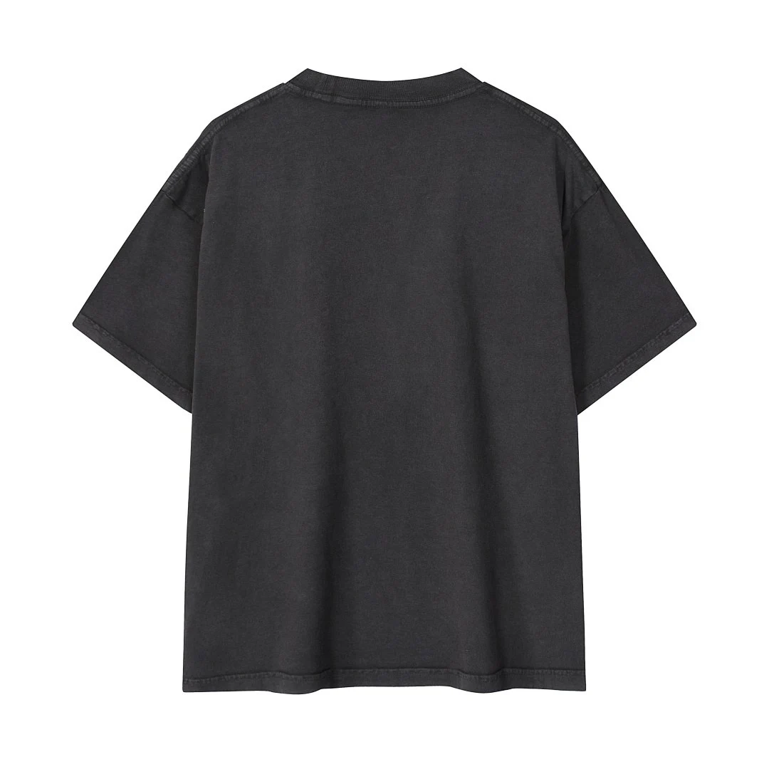 Washed relaxed crew-neck tee · X-42 · Black · Back · Base garment photograph