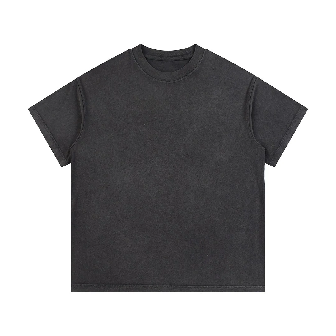 Washed relaxed crew-neck tee · X-42 · Black · Base garment photograph