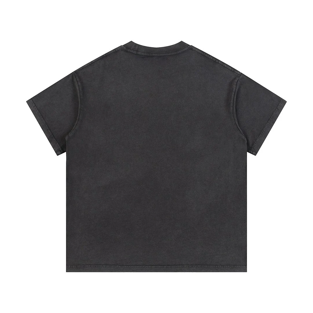 Washed relaxed crew-neck tee · X-42 · Black · Base garment photograph