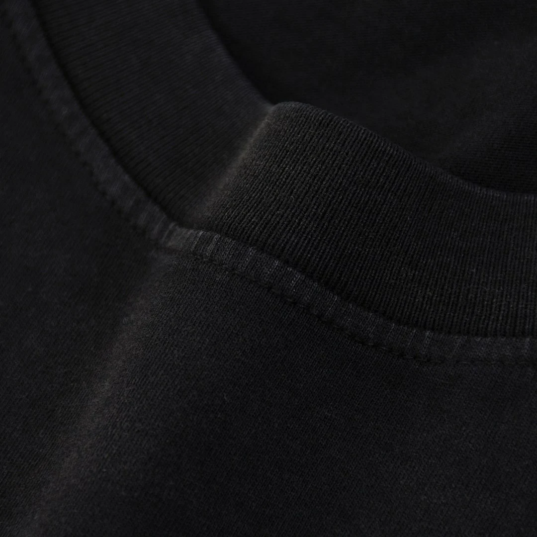 Washed relaxed crew-neck tee · X-42 · Black · Base garment photograph