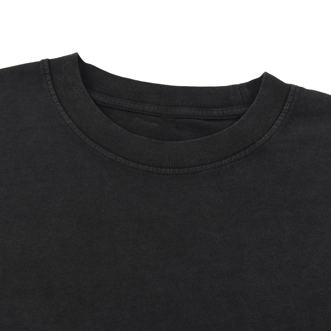 Washed relaxed crew-neck tee · X-42 · Black · Base garment photograph