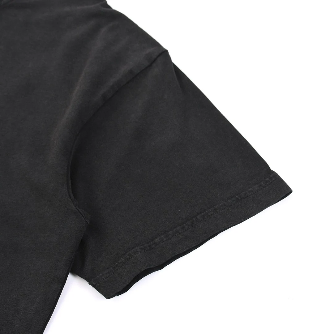 Washed relaxed crew-neck tee · X-42 · Black · Base garment photograph