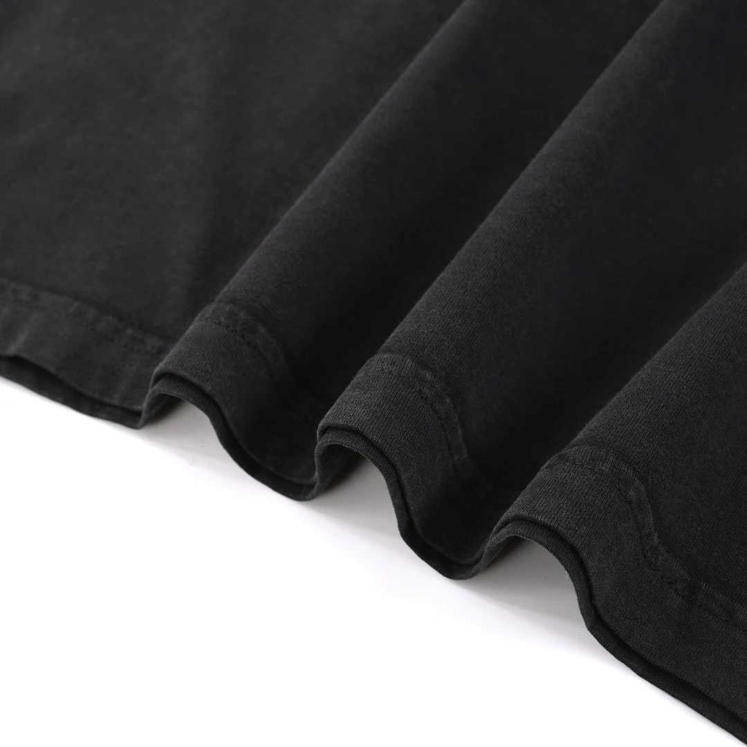 Washed relaxed crew-neck tee · X-42 · Black · Base garment photograph