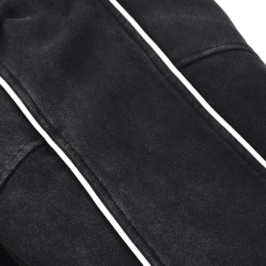 Washed contrast-piping sweatshirt · YW-15 · Black · Base garment photograph