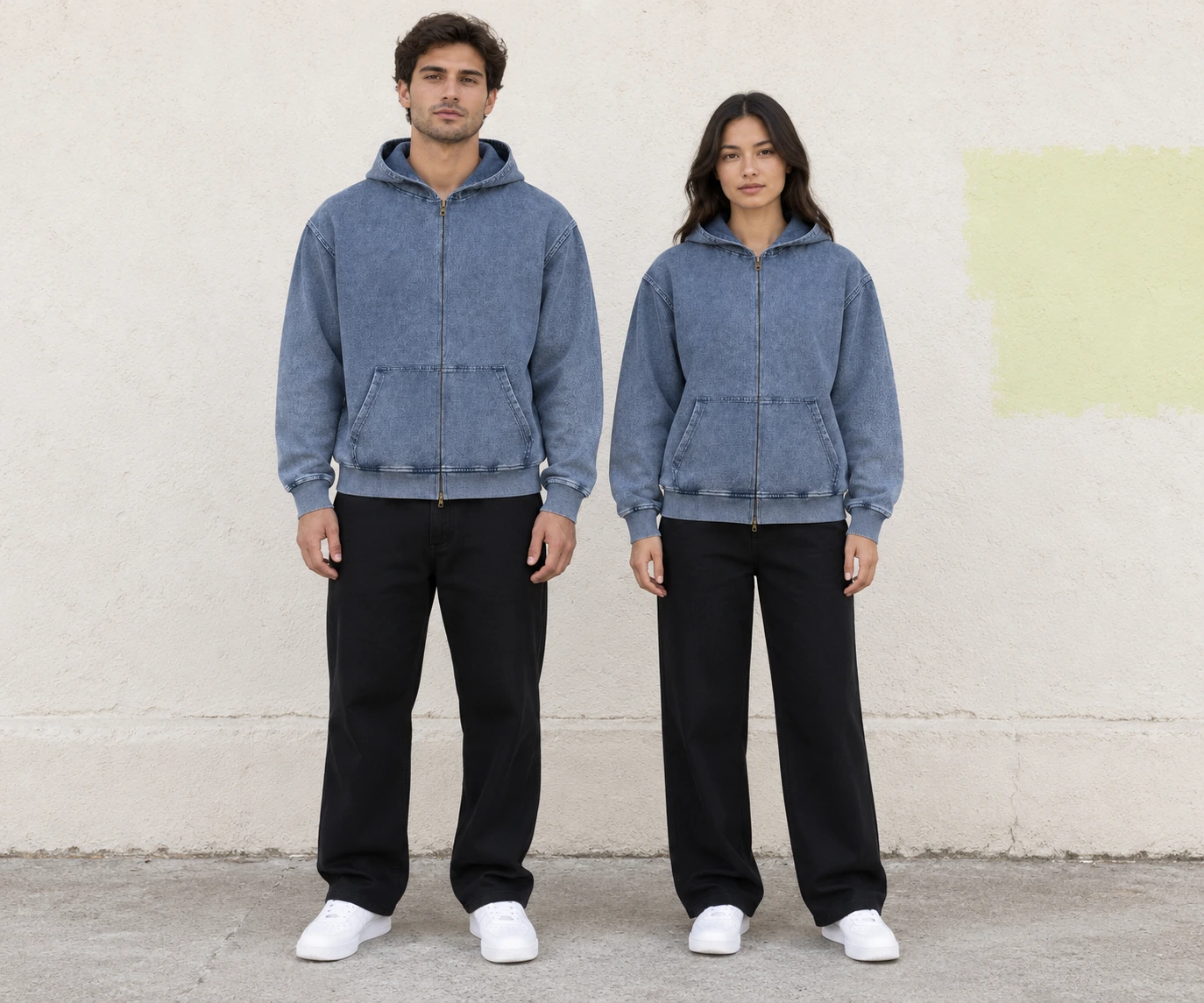 Washed zip hoodie · Unisex styling