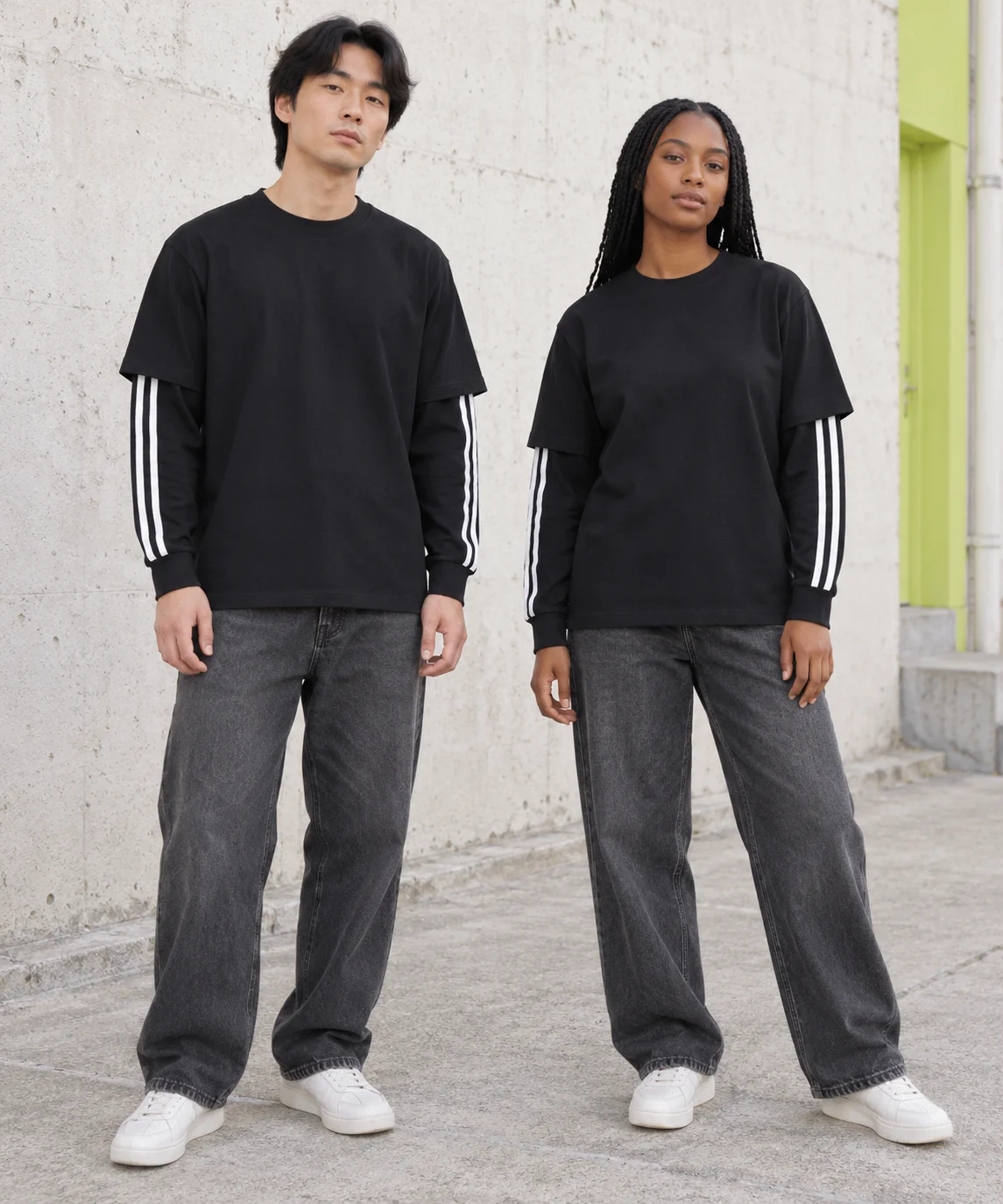 Layered sleeve tee · Unisex styling