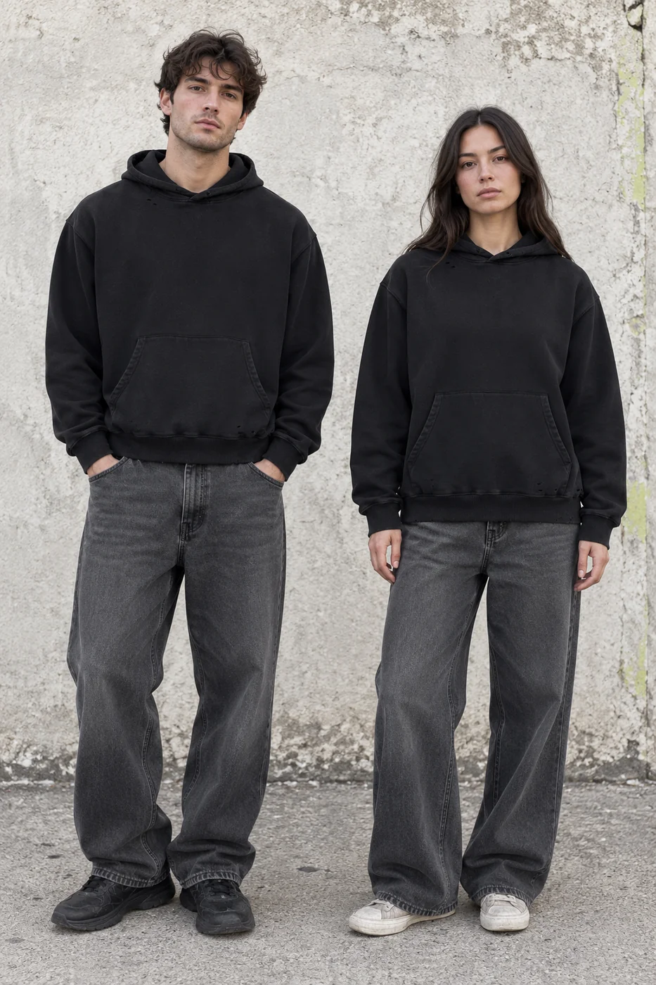Cropped washed pullover hoodie · Unisex styling