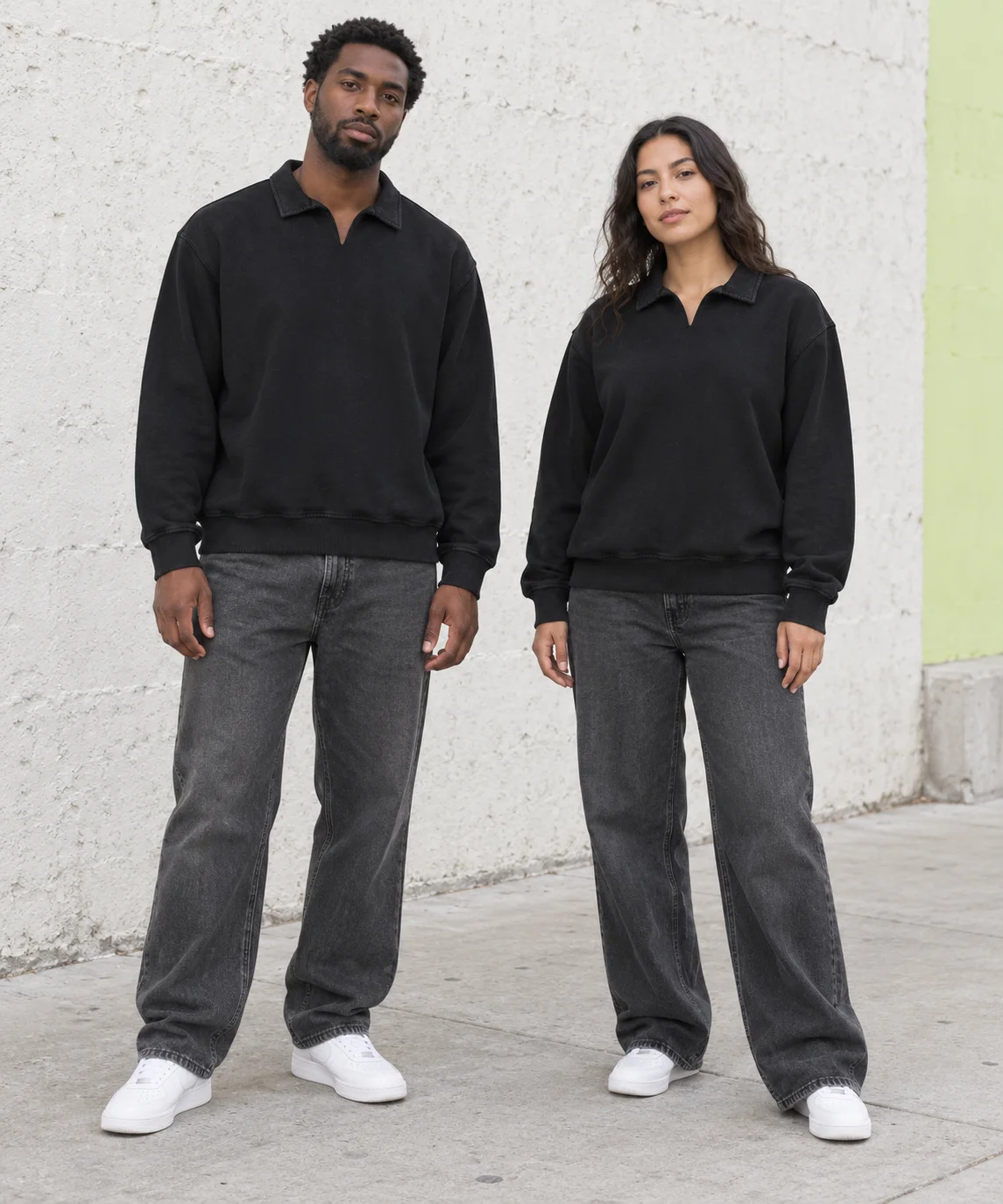 Relaxed polo sweatshirt · Unisex styling