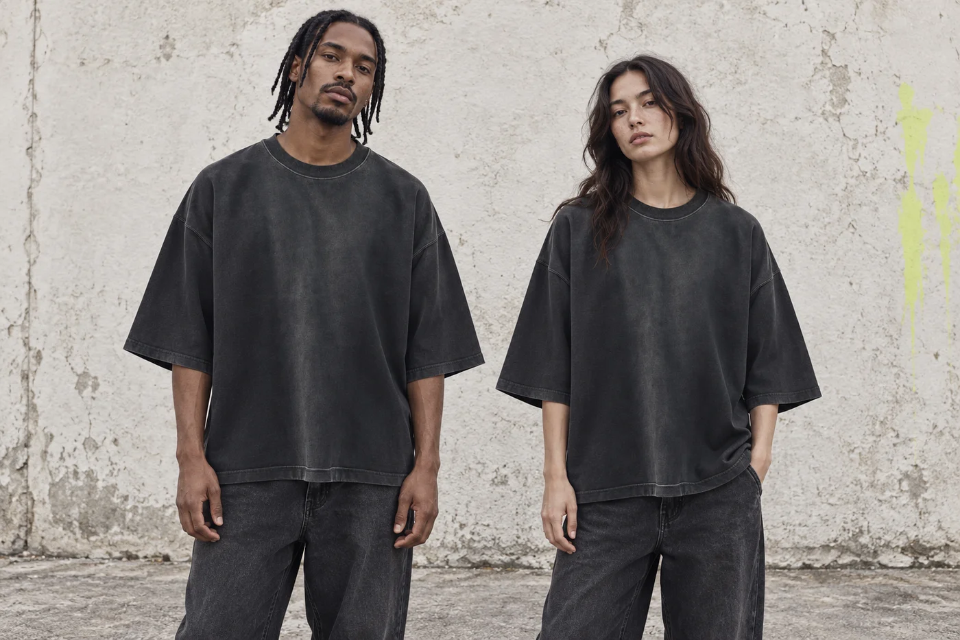 Gradient-wash boxy crew-neck tee · Unisex styling