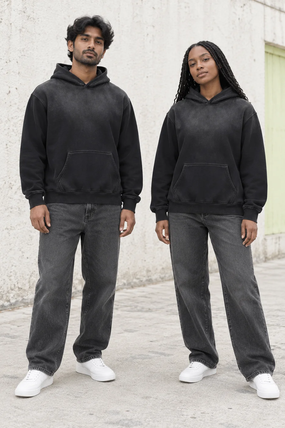Faded fleece hoodie · Unisex styling