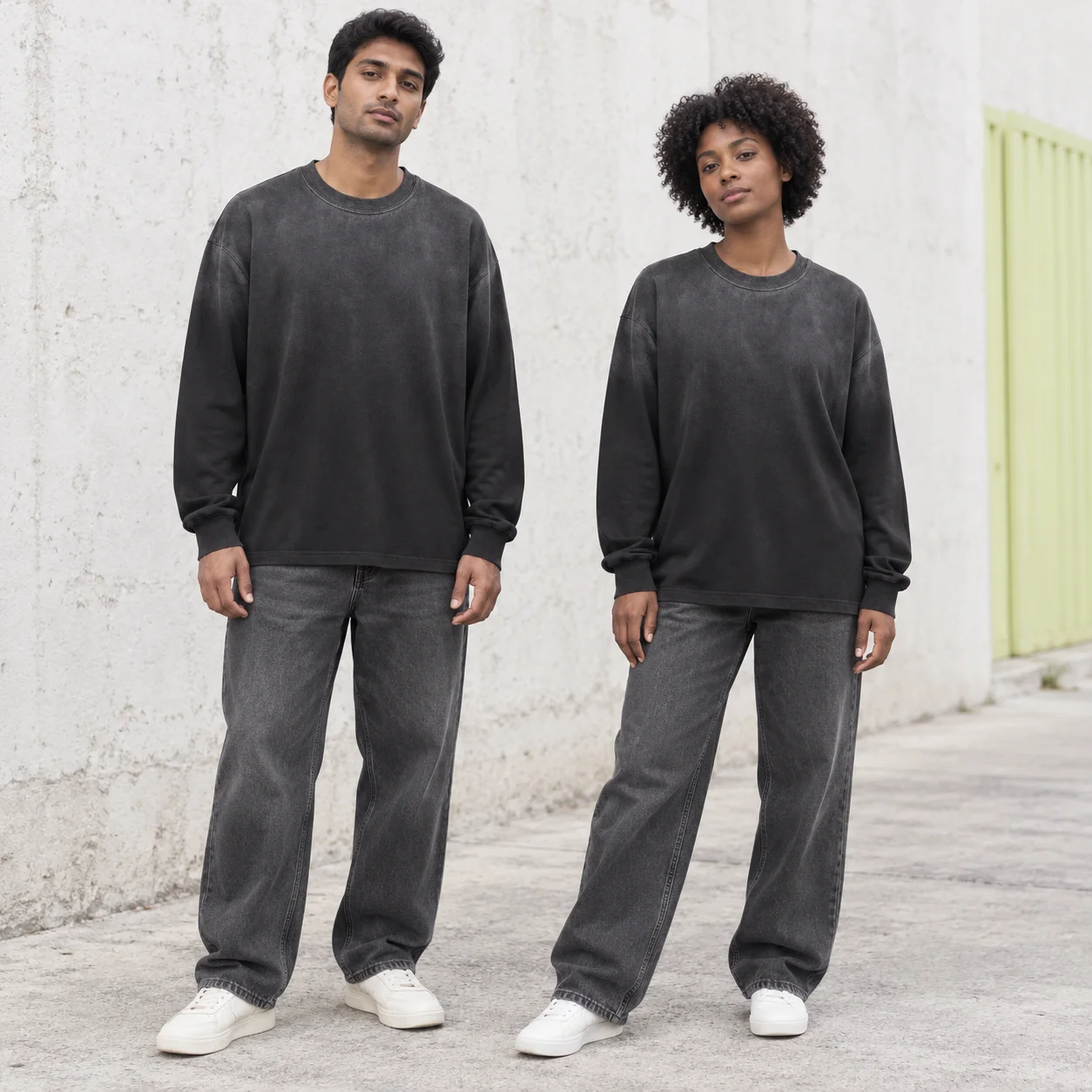 Washed relaxed long-sleeve tee · Unisex styling
