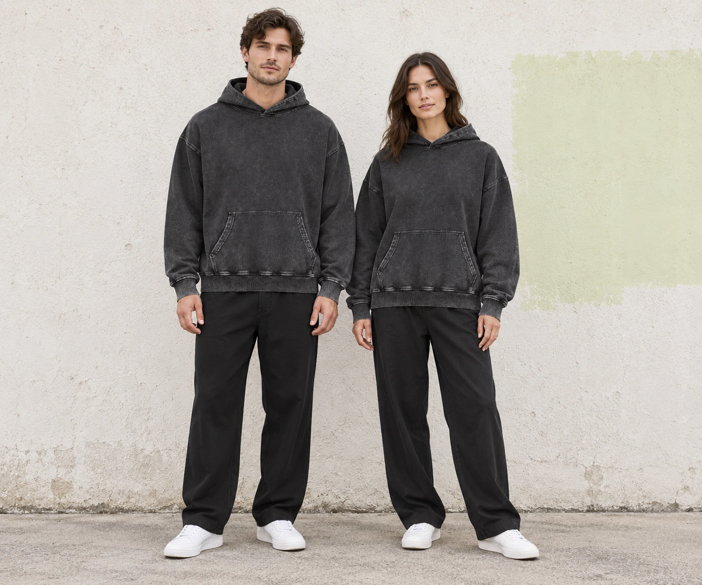 Snow-wash pullover hoodie · Unisex styling