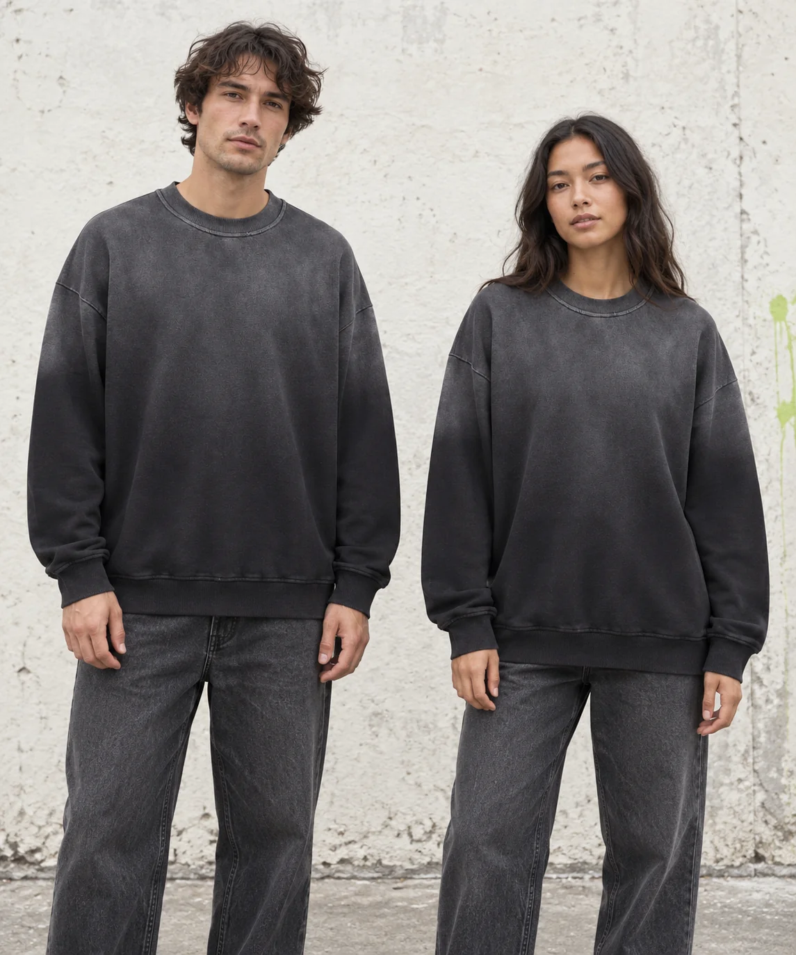Gradient-wash relaxed sweatshirt · Unisex styling
