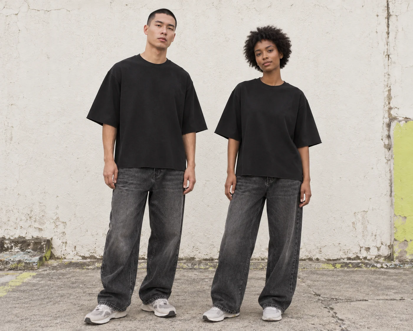 Raw-edge relaxed tee · Unisex styling