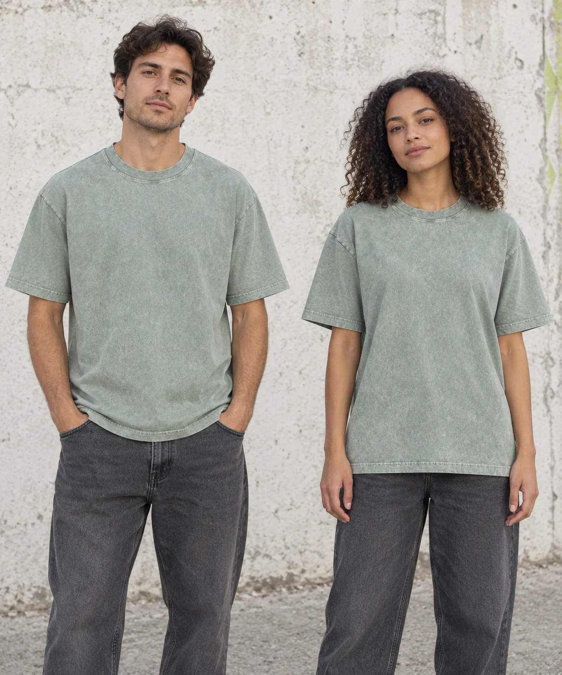 Garment-washed relaxed crew-neck tee · Unisex styling