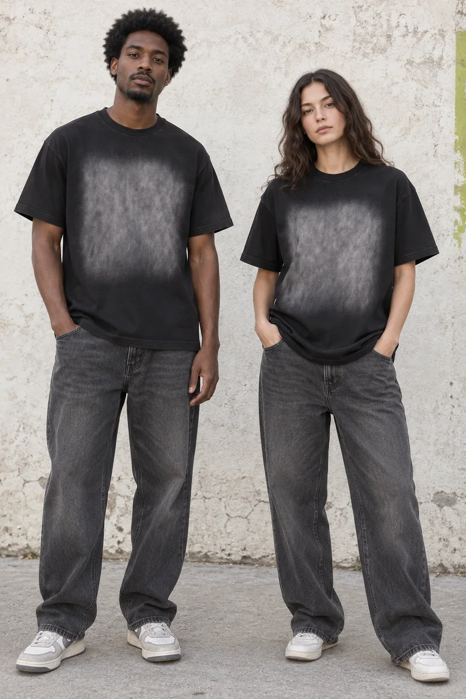 Panel-fade washed relaxed tee · Unisex styling