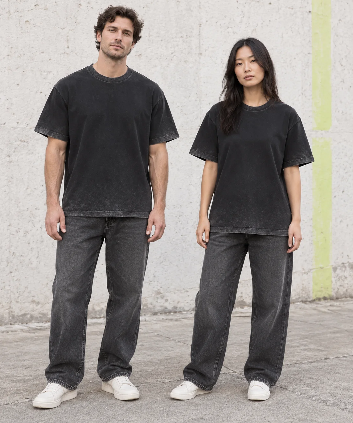 Faded crew-neck tee · Unisex styling